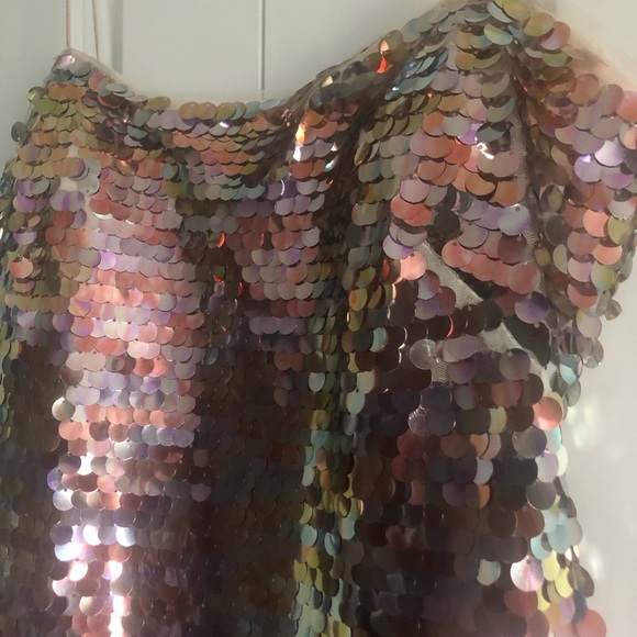 BHLDN Aidan Mattox Pink Sequin Cocktail Dress Size 6 - Picture 4 of 7